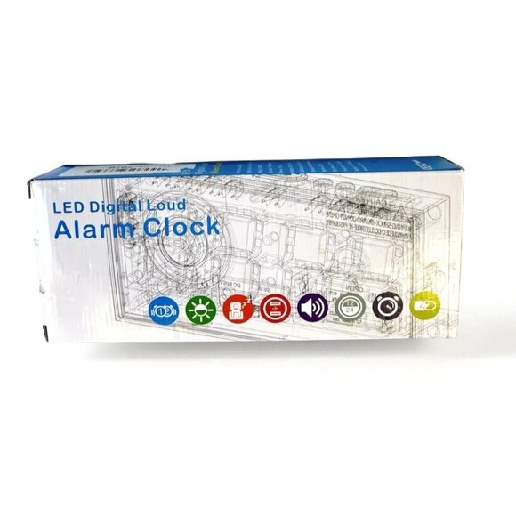 Digital Alarm Clock with USB Charger, Loud Large Display for Heavy Sleepers NEW - Picture 9 of 12